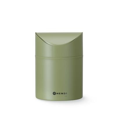 Odpadkový koš na stolek s otočným krytem, HENDI, 1,2L, Zelená, ⌀120x(H)165mm | 440780